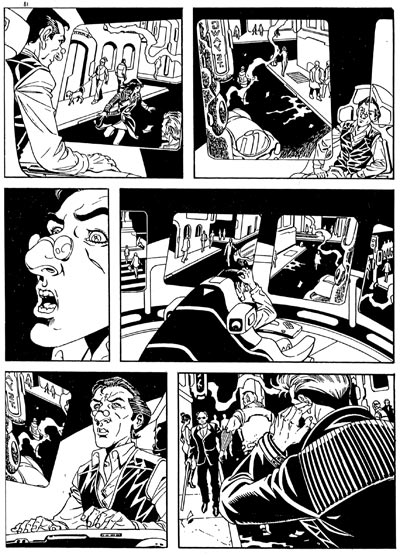 Tavola tratto da Agenzia Alfa 17<br>disegni di Andrea Cascioli<br><i>(c) 2007 Sergio Bonelli Editore</i>