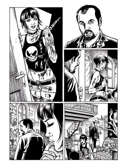 Numero 1 - Tavola 24<br>disegni di Daniele Statella & Marco Fara<br><i>(c) 2008 Edizioni Star Comics, Lucarelli, Smocovich & Di Bernardo</i>