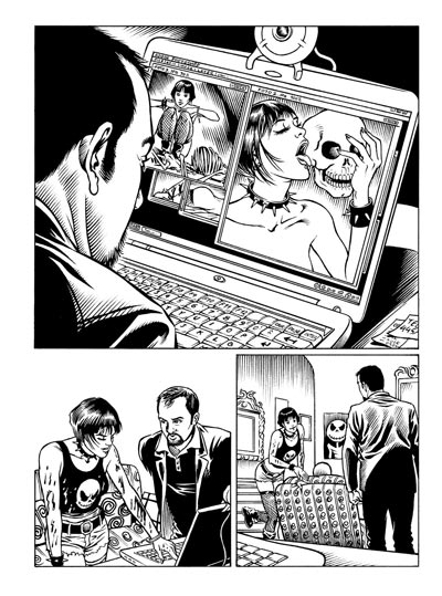 Numero 1 - Tavola 25<br>disegni di Daniele Statella & Marco Fara<br><i>(c) 2008 Edizioni Star Comics, Lucarelli, Smocovich & Di Bernardo</i>