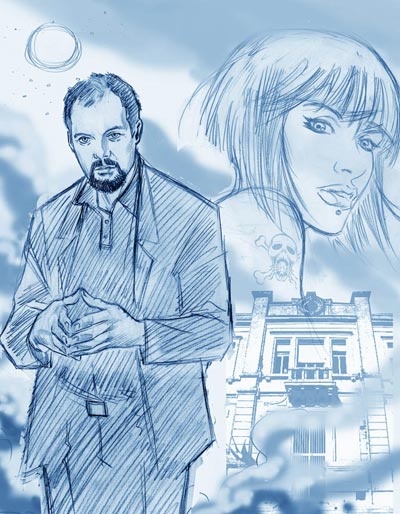 Omaggio<br>disegni di Marco Checchetto<br><i>(c) 2008 Edizioni Star Comics, Lucarelli, Smocovich & Di Bernardo</i>