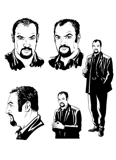 Studio Personaggi: Cornelio<br>disegni di Francesco Bonanno<br><i>(c) 2008 Edizioni Star Comics, Lucarelli, Smocovich & Di Bernardo</i>