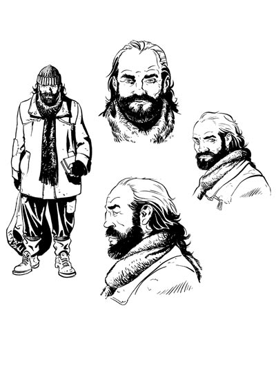 Studio Personaggi: Gigione<br>disegni di Francesco Bonanno<br><i>(c) 2008 Edizioni Star Comics, Lucarelli, Smocovich & Di Bernardo</i>