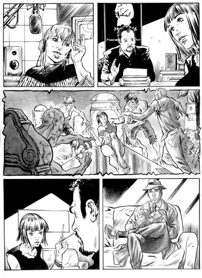 Numero 3 - Tavola 11<br>disegni di Sergio Gerasi<br><i>(c) 2008 Edizioni Star Comics, Lucarelli, Smocovich & Di Bernardo</i>