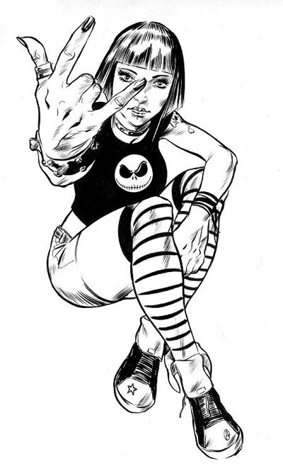 Studio Personaggi: Vanessa<br>disegni di Sergio Gerasi<br><i>(c) 2008 Edizioni Star Comics, Lucarelli, Smocovich & Di Bernardo</i>
