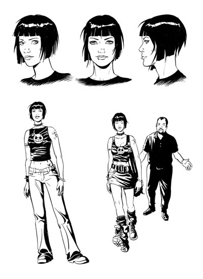 Studio Personaggi: Vanessa<br>disegni di Francesco Bonanno<br><i>(c) 2008 Edizioni Star Comics, Lucarelli, Smocovich & Di Bernardo</i>