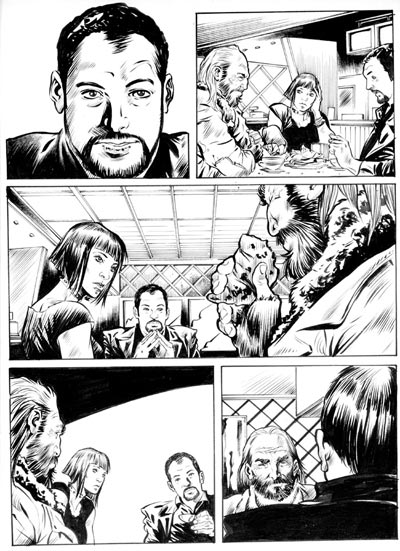 Numero 3 - Tavola 18<br>disegni di Sergio Gerasi<br><i>(c) 2008 Edizioni Star Comics, Lucarelli, Smocovich & Di Bernardo</i>