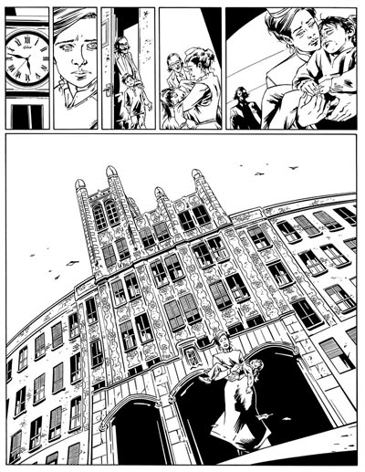 Volume 1 Tavola 50 bianco&nero<br>disegni di Stefano Raffaele<br><i>(c) 2008 Soleil</i>