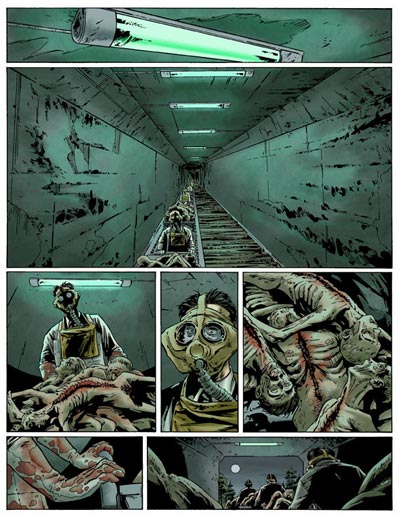 Volume 2 Tavola 1<br>disegni di Stefano Raffaele, colori di Bruno Pradelle<br><i>(c) 2008 Soleil</i>