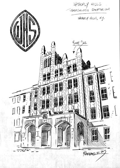 Studio Ambientazione: Waverly Hills Sanatorium<br>disegni di Stefano Raffaele<br><i>(c) 2008 Soleil</i>