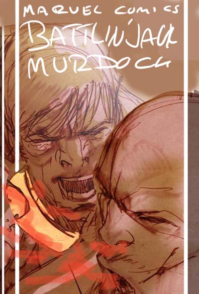 Bozza cover Albo USA numero 1<br>disegni e colori di Carmine Di Giandomenico<br><i>(c) 2007 Marvel Comics</i>