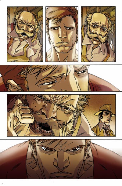 Tavola 7<br>disegni e colori di Carmine Di Giandomenico<br><i>(c) 2008 Panini Comics</i>