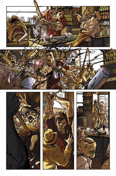 Tavola 8<br>disegni e colori di Carmine Di Giandomenico<br><i>(c) 2008 Panini Comics</i>