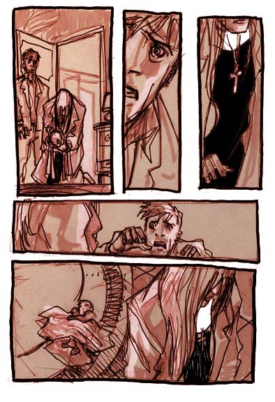 Storytelling tavola 16<br>disegni di Carmine di Giandomenico<br><i>(c) 2007 Marvel Comics</i>