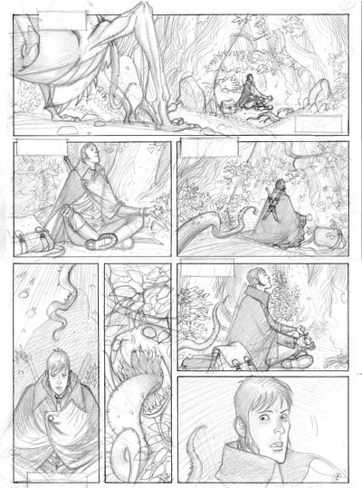 Tavola 01 - matite<br>disegni di Marco Nizzoli<br><i>(c) 2008 Black Velvet Editrice</i>