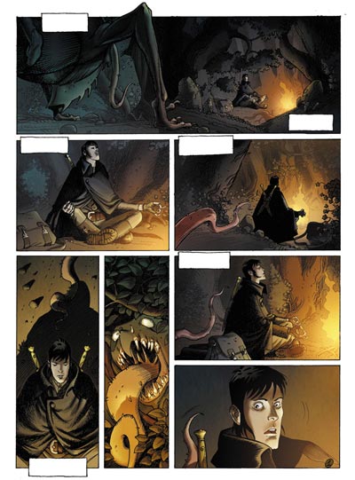 Tavola 01 - colore<br>disegni di Marco Nizzoli<br><i>(c) 2008 Black Velvet Editrice</i>