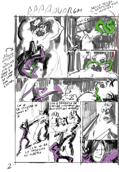 Tavola 02 - bozzetto<br>disegni di Massimo Semerano<br><i>(c) 2008 Black Velvet Editrice</i>