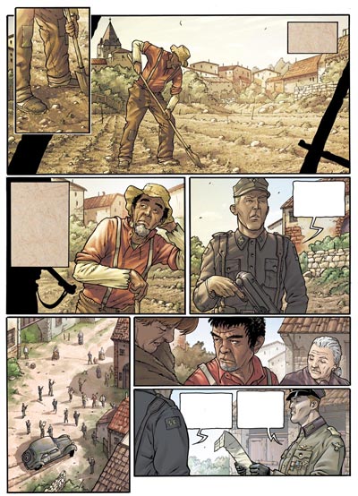 Volume 1 Tavola 1<br>disegni di Andrea Mutti, colori di Malisan<br><i>(c) 2008 Panini Comics</i>
