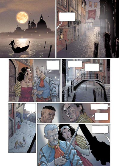 Volume 3 Tavola 2<br>disegni di Andrea Mutti, colori di Malisan<br><i>(c) 2008 Panini Comics</i>