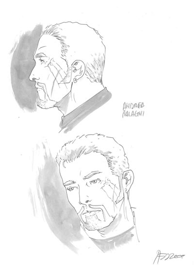 Studio Personaggi: Andrea "Caino" Balgani Studio Personaggi: Andrea "Caino" Balgani<br>disegni di Andrea Mutti<br><i>(c) 2008 Panini Comics</i>