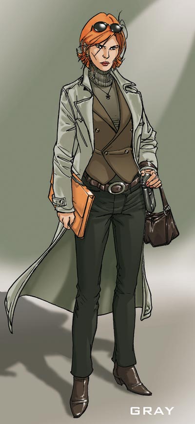 Studio Personaggi: Gray<br>disegni di Giulio De Vita<br><i>(c) 2008 Le Lombard</i>