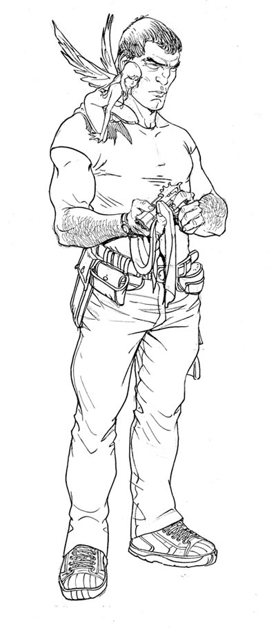 Studio Personaggi: Agene M10<br>disegni di Giulio De Vita<br><i>(c) 2008 Le Lombard</i>