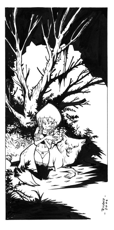 Illustrazione preliminare non utilizzata<br>disegni di Giovanni Rigano<br><i>(c) 2008 Edizioni BD - Barzi - Rigano</i>