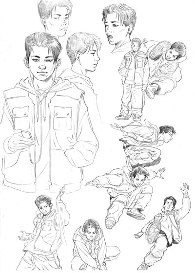 Studio Personaggi: Sun Linch<br>disegni di Matteo Mosca<br><i>(c) 2008 Edizioni Star Comics</i>