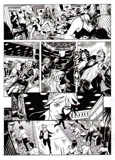Tavola tratta dal numero 1<br>disegni di Stefano Santoro<br><i>(c) 2008 Edizioni Star Comics</i>