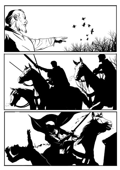 Tavola tratta dal numero 1<br>disegni di Elia Bonetti<br><i>(c) 2008 Edizioni Star Comics</i>