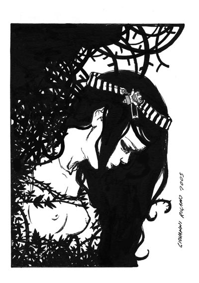 Illustrazione scartata<br>disegni di Giovanni Rigano<br><i>(c) 2008 Edizioni BD - Barzi - Rigano</i>