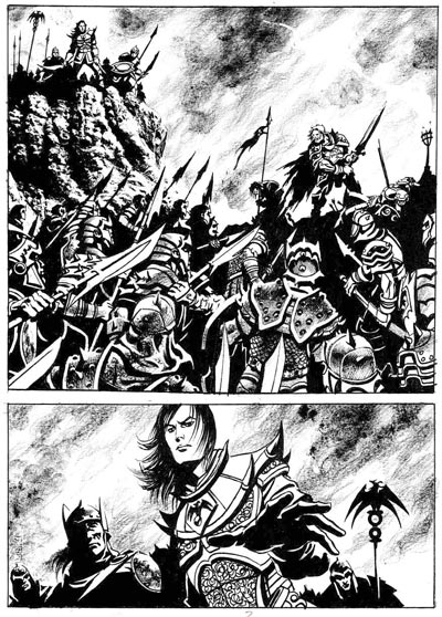 Tavola tratta dal Gigante numero 12<br>disegni di Max Bertolini<br><i>(c) 2008 Sergio Bonelli Editore</i>