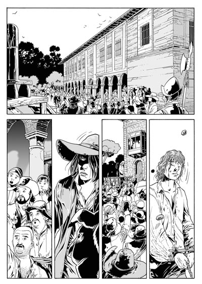 Tavola tratta dal numero 2<br>disegni di Luca Enoch<br><i>(c) 2008 Sergio Bonelli Editore</i>