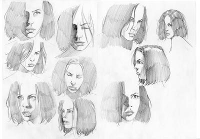 Studio Personaggi: Lilith<br>disegni di Luca Enoch<br><i>(c) 2008 Sergio Bonelli Editore</i>