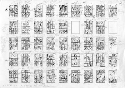 Storyboard numero uno tavole da 78 a 118<br>disegni di Luca Enoch<br><i>(c) 2008 Sergio Bonelli Editore</i>