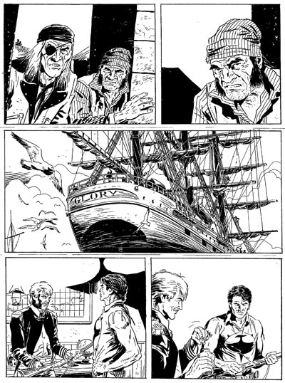 Tavola tratta da "Le ali nere della notte" Tavola tratta da "Le ali nere della notte"<br>disegni di Raffaele Della Monica<br><i>(c) 2008 Sergio Bonelli Editore</i>