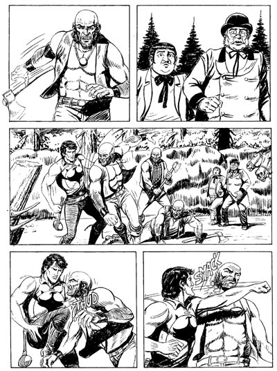 Tavola tratta da "Plenilunio" Tavola tratta da "Plenilunio"<br>disegni di Joevito Nuccio<br><i>(c) 2008 Sergio Bonelli Editore</i>