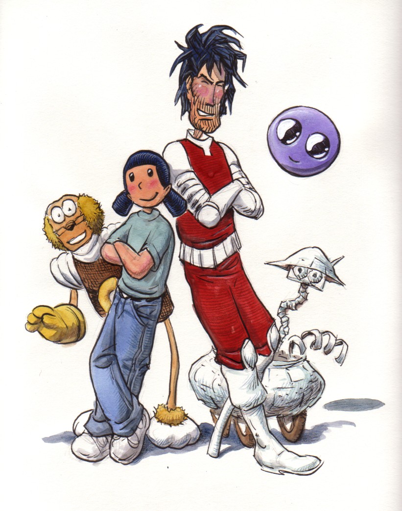 Il gruppo dei protagonisti<br>disegni di Mark Crilley<br><i>(c) Mark Crilley</i>
