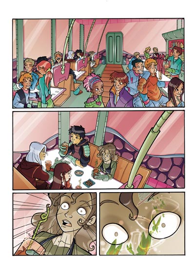 Tavola tratta da Eternopolis numero 1<br>disegni di Roberta Pierpaoli, colori di Marina Iovine<br><i>(c) 2009 Salvatore Taormina</i>