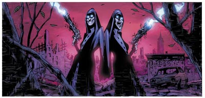 Illustrazione Cover Usa 3<br>disegni di Stefano Raffaele, colori di Elena Sanjust<br><i>(c) 2003 Dark Horse</i>