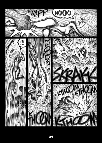 Tavola tratta da Empowered numero 2<br>disegni di Adam Warren<br><i>(c) 2009 Edizioni BD</i>