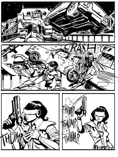Tavola tratta dal primo episodio<br>disegni di Giacomo Bevilacqua<br><i>(c) 2009 Eura Editoriale</i>