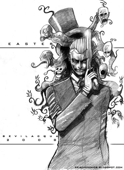Studio Personaggi: Easter<br>disegni di Giacomo Bevilacqua<br><i>(c) 2009 Eura Editoriale</i>
