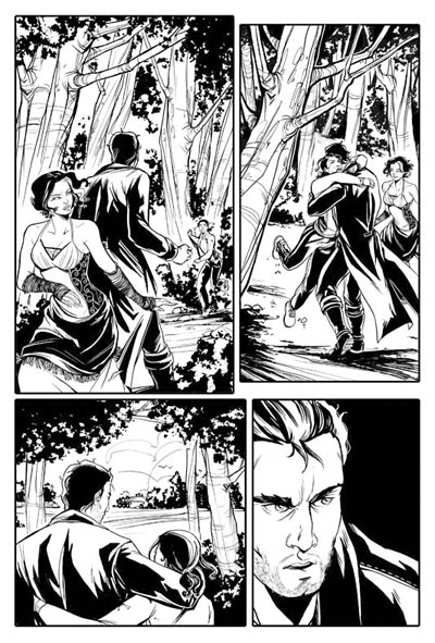 Tavola tratta dal numero 4<br>disegni di Manuela Soriani<br><i>(c) 2009 Edizioni Star Comics</i>