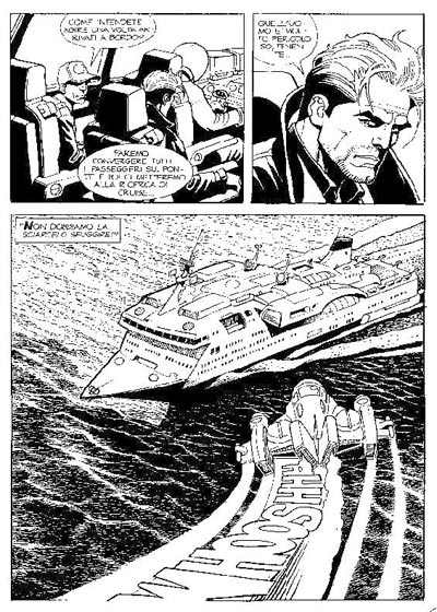 Tavola tratta da Agenzia Alfa numero 20<br>disegni di Mario Rossi<br><i>(c) 2009 Sergio Bonelli Editore</i>