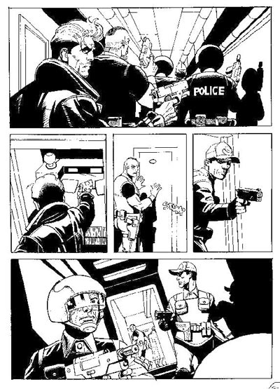 Tavola tratta da Agenzia Alfa numero 20 Tavola tratta da Agenzia Alfa numero 20<br>disegni di Mario Rossi<br><i>(c) 2009 Sergio Bonelli Editore</i>