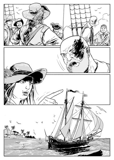 Brigantino dei corsari<br>disegni di Luca Enoch<br><i>(c) 2009 Sergio Bonelli Editore</i>