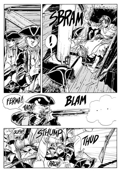 Irruzione nell'armeria<br>disegni di Luca Enoch<br><i>(c) 2009 Sergio Bonelli Editore</i>