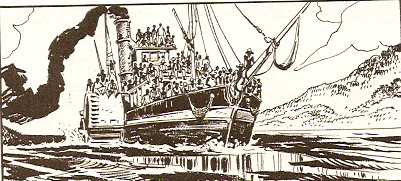 Emigranti di ieri e di oggi<br>Vignetta di Barbati e Spadoni<br><i>(c) 2008 Sergio Bonelli editore</i>
