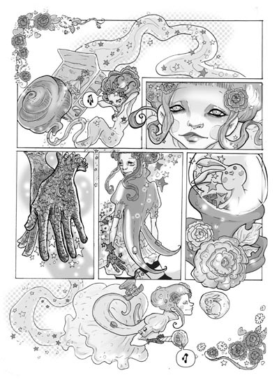 Tavola tratta da Glam numero 0<br>disegni di Natascia Raffio<br><i>(c) 2009 Salvatore Taormina</i>