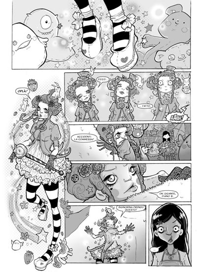 Tavola tratta da Glam numero 0<br>disegni di Natascia Raffio<br><i>(c) 2009 Salvatore Taormina</i>
